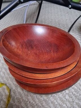 Vintage 1960s Baribocraft Made in Quebec Maple wood bowls (set of 4)